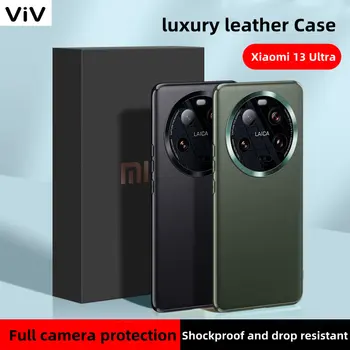 Luksuzni Usnjena torbica Za Xiaomi 13 Ultra 13 Pro LIte Akrilne Kamere Zaščitni Primeru Telefon Za MI 13 Ultra Shockproof Zadnji Pokrovček