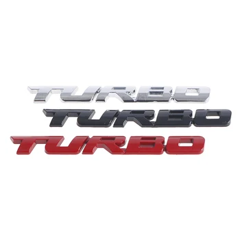 3D Kovinski Pismo Turbo Avto, motorno kolo Emblem Značko Nalepke Strani Dekoracijo 3D