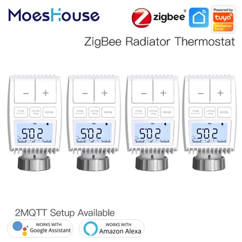 MoesHouse Tuya ZigBee3.0 Radiator Pogonu Ventila Smart Termostat Temperaturni Regulator Zunanje Tipalo TRV Glasovni Nadzor Alexa