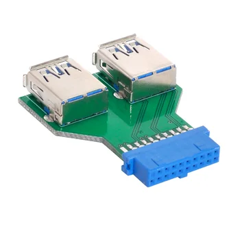PCBA Režo Adapter za Dvojni USB 3.0 Tip A Ženski Motherboard 20 Pin Polje Glava 5Gbps