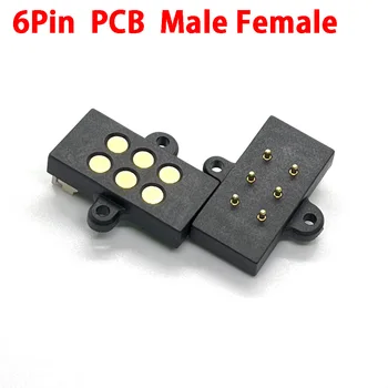 6 pin 8 Pin magnetni priključek Spomladi Naložen Magnetni Skakal Pin Magneti 6P 8P PCB Spajkanje Moški Ženski Sonde Z luknjami