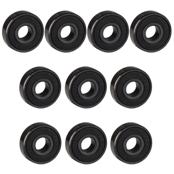 608RS 10 Pack Žogo Nosijo Črno 8x22x7mm Ogljikovega Jekla, Ležaji Zamenjave, Uporabljene za Skuterje Valjčni Skate Longboard ABCD