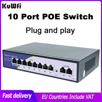 Kuwfi 10 Port POE Stikalo 8*100 M POE Vrat+2*100 M Uplink Vratih mrežno Stikalo Ethernet Stikalo Za IP Kamero/Wireless AP/CCTV