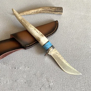 Fiksno Rezilo Noža Damask VG10 Kovani Ročno izdelan Nož Visoko Trdoto Prostem Kampiranje Preživetje Noži Lov EOS Orodje