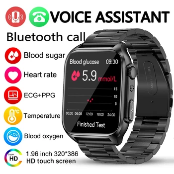 2023 Sladkorja v Krvi, EKG+PPG Bluetooth Klic Pametno Gledati Moške Samodejno Ir Kisika v Krvi, Srčni utrip, Krvni Tlak Zdravje Ure