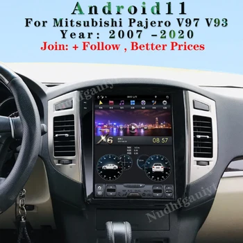 Android Avto Radio Za Mitsubishi Pajero 4 V97 V93 2007-2020 TeslaStyle Stereo Multimedijski Predvajalnik Samodejno GPS Navigacija DSP Carplay