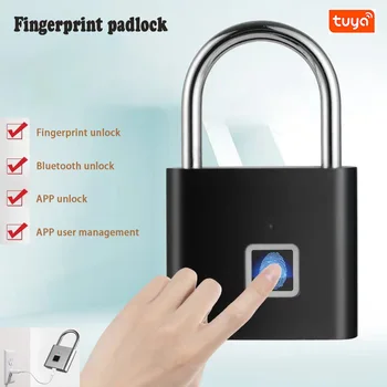 Prstnih Ključavnico Tuya Smart USB Polnilne Zaklepanje Vrat Nepremočljiva Biometričnih Thumbprint Vrata Žabice Cinkove Zlitine Smart Življenje