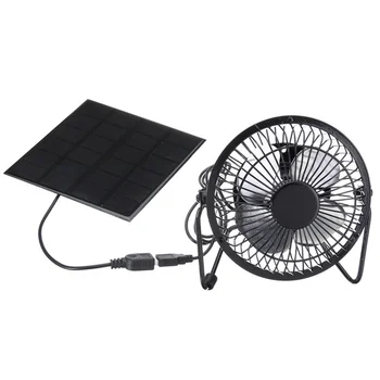 Mini Sončne celice, Poganja Ventilator Fan Prenosni 5W 4 Palčni Toplogrednih Sončne Izpušni Ventilator za Office na Prostem