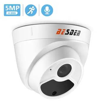 BESDER H. 265 1080P 3MP 5MP Varnostno Kamero Dome Notranja IP Kamera, Avdio Vgrajen Mikrofon 48V PoE P2P ONVIF E-Motion Detect