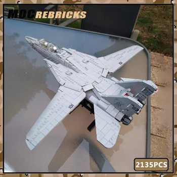 Vojaško Orožje US Air Force F14 Tomcat Nadzvočno Borec MOC Gradnik Letalo Puzzle DIY Model Opeke Igrače BOŽIČ Darilo