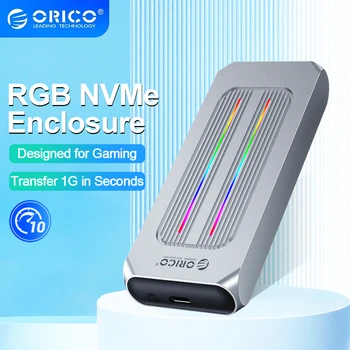 ORICO RGB M. 2 SSD Primeru 10Gbps M2 NVMe SSD Ograde Vse Aluminija USB3.1 Gen2 Primeru za Pogon ssd za Gamer Urejanje Videa