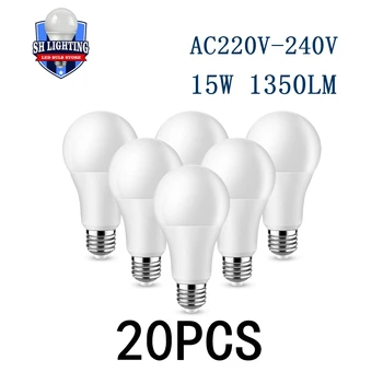 20PCS 2022 Focos Visoko Svetlost LED Žarnice Svetilke, A60, E27 B22 AC220V-240V 15-VATNA Moč, Visoko svetlobni učinek tople bele svetlobe