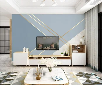 sodobna pogodbeno dnevna soba zidana, imitacija marmorja geometrijske linije kavč spalnica, dnevni prostor kavč v Ozadju stene 3d ozadje
