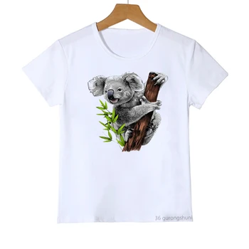 T-Majica Za Dečke/Deklice Smešno Živali, Koala Tiskanja otroška Oblačila Tshirt Poletje Priložnostne Hip Hop Fantje Dekleta Univerzalno Oblačila