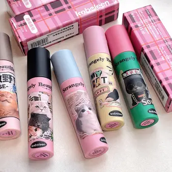 Kawaii Mačka Mat Ustnice Odtenek Korejski Ličila Za Ustnice Blato Lice Rouge Odtenek Kozmetika Luštna Mačka Nepremočljiva Žamet Nude Pink