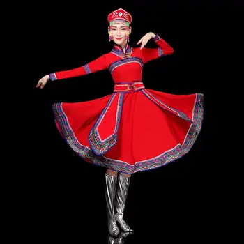 Ruski Folk Dance Kostum Nove Ženske je Svetlo Rdeča Ples Krilo Za Etničnih Manjšin, Žensk v Živo Plesno Obleko