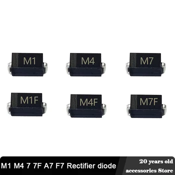 100 kozarcev/veliko SMD Usmernik diode M1 M4 M7 M7F A7 F7 1N4001 1N4004 1N4007 1N4007F 1N4007W FR107W Elektronski kit diode nastavite pack
