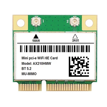 AX210 5374M WIFI 6E Omrežna Kartica 5G Gigabit Vgrajeno Brezžično Omrežno Kartico MINI PCIE 5.2 Bluetooth Omrežja Sim Adapter