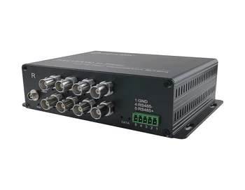 8 kanalov TVI/AHD/CVI Vlakna, optični video pretvornik digitalnega v analogni 8ch pretvornik BNC