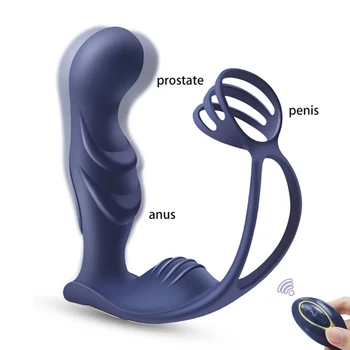 Penis Petelin Spolnih Igrač Za Moške Dildo Moški Prostate Massager Analni Butt Plug Vibrator Modo Stimulator Zamudo Izliv Par 18
