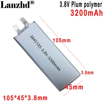 4.35 V Li litij-polimer baterija 3845105 3200mAh za prenosnik hitro polnjenje vir Tablete za mobilne naprave napajalniki medicinski pripomočki
