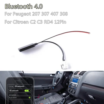 Modul Bluetooth za Brezžični Radio Stereo AUX-IN, Audio Adapter za Peugeot 207 307 308 407 in za Citroen C2 C3 RD4 12Pin