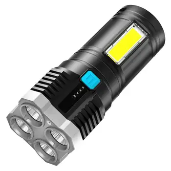Potovanja Svetlo Svetilka Močno Svetlobo USB Dolgega dosega, ki je Lahka Svetilka baterijska Svetilka Taktično Luči Led Luči Svetilka S Strani Reflektorji
