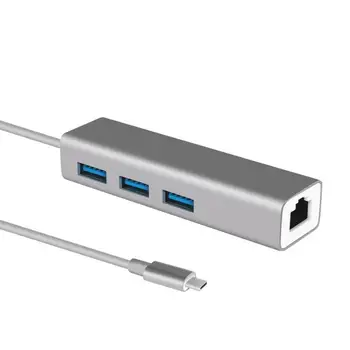 USB C Hub z RJ45 Gigabit Hiter, Stabilen Prenos Podatkov USB 3.0 Multiport Zvezdišče USB C do Ethernet Adapter