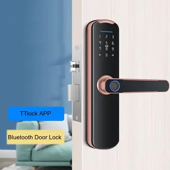 TTLock Nepremočljiva Bluetooth, Fingerprint Smart Zaklepanje Vrat Elektronski Inteligentni Biometričnih Koda Geslo IC za Kartico Tipka za Zaklepanje Vrat X7