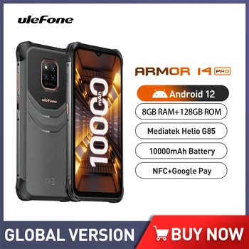 Ulefone-Moč, Oklep 14 Pro Telefone Robusto 6.52 Palčni 8GB + 128GB Krepak Telefon 10000mAh Android 12 Nepremočljiva Pametni 4G NFC