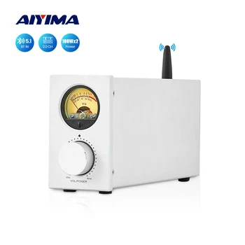 AIYIMA 100W Bluetooth Ojačevalnik TPA3116 Zvok Amplificador VU Meter Ojačevalnik 2.0 Stereo Digitalni Power Amp Za Pasivni Zvočniki