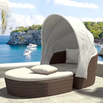 Zunanji rattan posteljo dvorišče open-air beach počivalnik villa balkon, bazen
