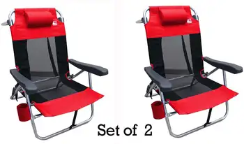Multi-Stališče Stanovanje, Zložljivi Očesa Ultralahkih Plaži Stol (2-Pack-Gnome) - Rdeča