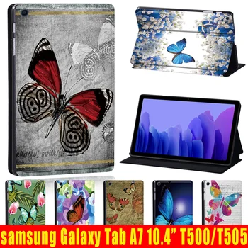 Ohišje Za Samsung Galaxy Tab A7 10.4 Palčni 2020 T500/T505 Natisnjeni metulj PU Usnje Tablet Zaščitnik Folio Stojalo Pokrov +Pisalo