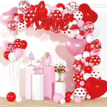 En Kos Rdeča LJUBEZEN Balon Poroka Poročni Soba Dekoracijo Aluminija Film Balon Valentinovo Izpoved Ljubezni Balon Verige