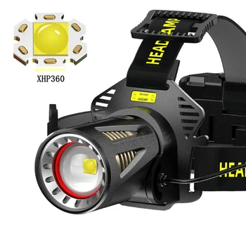 XHP360 LED Senzor Gibanja Žaromet, 2000 LM Vodja Svetlobe Baklo Visoko Svetlost Smerniki Nepremočljiva Indukcijske Glavo Svetilka Svetilka