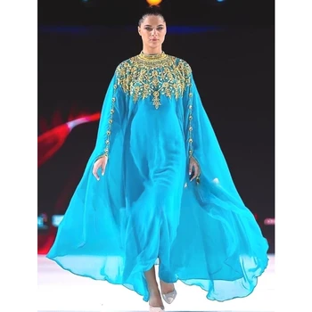 Turkizno Dubaj Maroko Kaftans Farasha Abaya Obleke Zelo Fancy Dolge Obleke z Evropskimi in ameriškimi modnimi Trendi