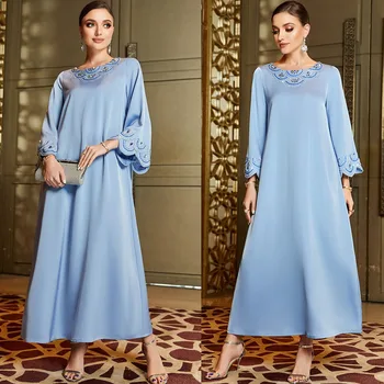 Luksuzni Maxi Obleke Za Ženske, Turčija Arabski Diamond Dolg Rokav Jalabiya Muslimanskih Islamske Etnične Abaya Stranka Večerno Obleko Ramadana