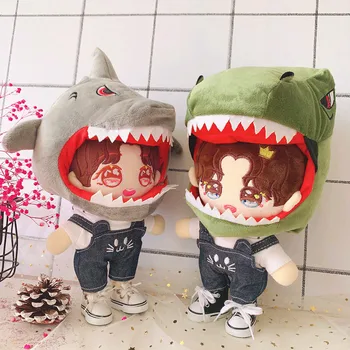 K-pop 20 CM Punčko Oblačila Zamenljive Dinozaver Shark Pokrival Klobuk Kombinezon Igrača Jungkook Suga Aespa Lutke, Dodatki