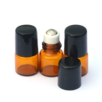 Hitra Dostava 50pcs Mini Amber Parfuma Vzorec Valj Steklena embalaža 1 ml Roll-on Vžigalnike Eterično Olje Tehtnica