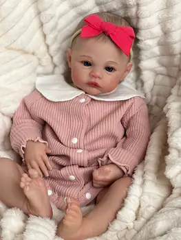 19 palca Travnik Prerojeni Baby Doll Newborn Baby Velikost Realno Sliko Ročno izdelan 3D Kože Pobarvane Lase Vidne Žile