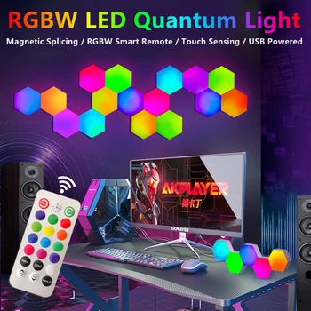RGB LED Quantum Lučka Parcelo Svetlobe DIY LED Stenska Svetilka Touch Senzor RGBW LED Satja Svetlo Pisane Noč Svetlobe USB Modularni Lučka