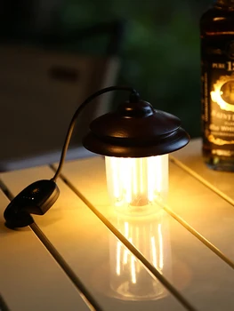 LED Lučka za Kampiranje Retro Visi Šotor Lučka Nepremočljiva Zatemniti Kampiranje Luči 5000mAh Baterije Sili Svetlobe Luč za na Prostem