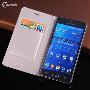 Pokrovček, Usnje, Telefon Primeru Za Samsung Galaxy Grand Prime SM G530 G530H G531 G531H G531F SM-G530H SM-G531H Denarnice Kartico 360