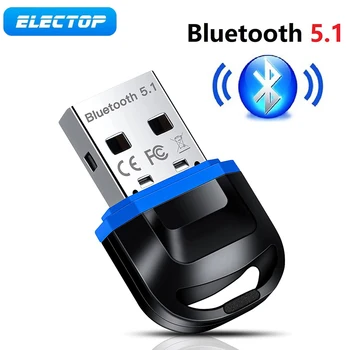 ELECTOP Bluetooth 5.1 Adapter Mini USB Ključ Bluetooth Slušalke, Zvočnik Brezžično Miško Bluetooth Oddajnik za Zmago 10/8