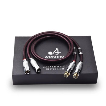 ATAUDIO Hi-End čistega Srebra XLR Audio Kabel Z ogljikovimi Vlakni 3pins HIFI Balansiran XLR kabel,xlr priključek,audio