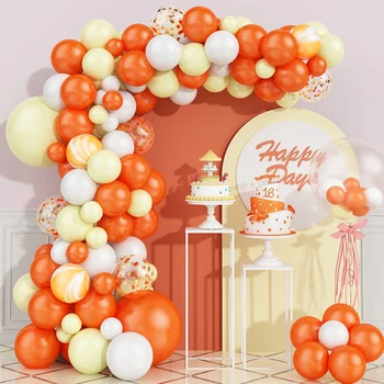 Balon Arch Rumena Oranžna Latex Baloni Garland Kit Srečen Rojstni Dan, Poroka, Dekoracije Prazničnega Baby Tuš Dobave