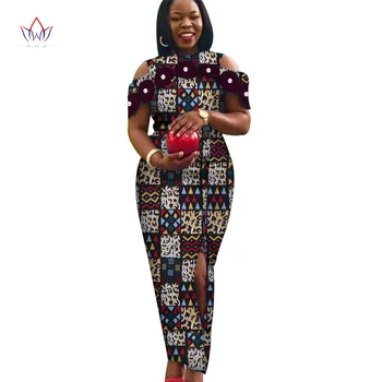 Bintarealwax Afriške Obleke za Ženske Dashiki Bodycon Dolgo Obleko Maxi Poletje Afriške Tiskanja Split Obleko za Stranko WY3099