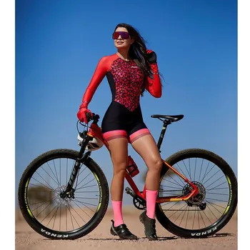 Macaquinho Kolesarjenje Oblačila Ženski MTB Cyclisme Skinsuit Agah Ženske Poletje Triatlon Kolesarjenje Skinsuit Dolg Rokav Kolo Jumpsuit
