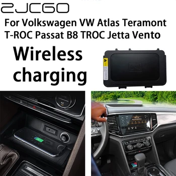 ZJCGO 15W Avto QI Mobilni Telefon Hitro Polnjenje Brezžični Polnilnik za Volkswagen VW Atlas Teramont T-ROC Passat B8 TROC Jetta Vento